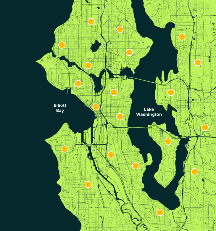 Seattle, WA Map Serving Area MOGOVOLT Panel Replacement